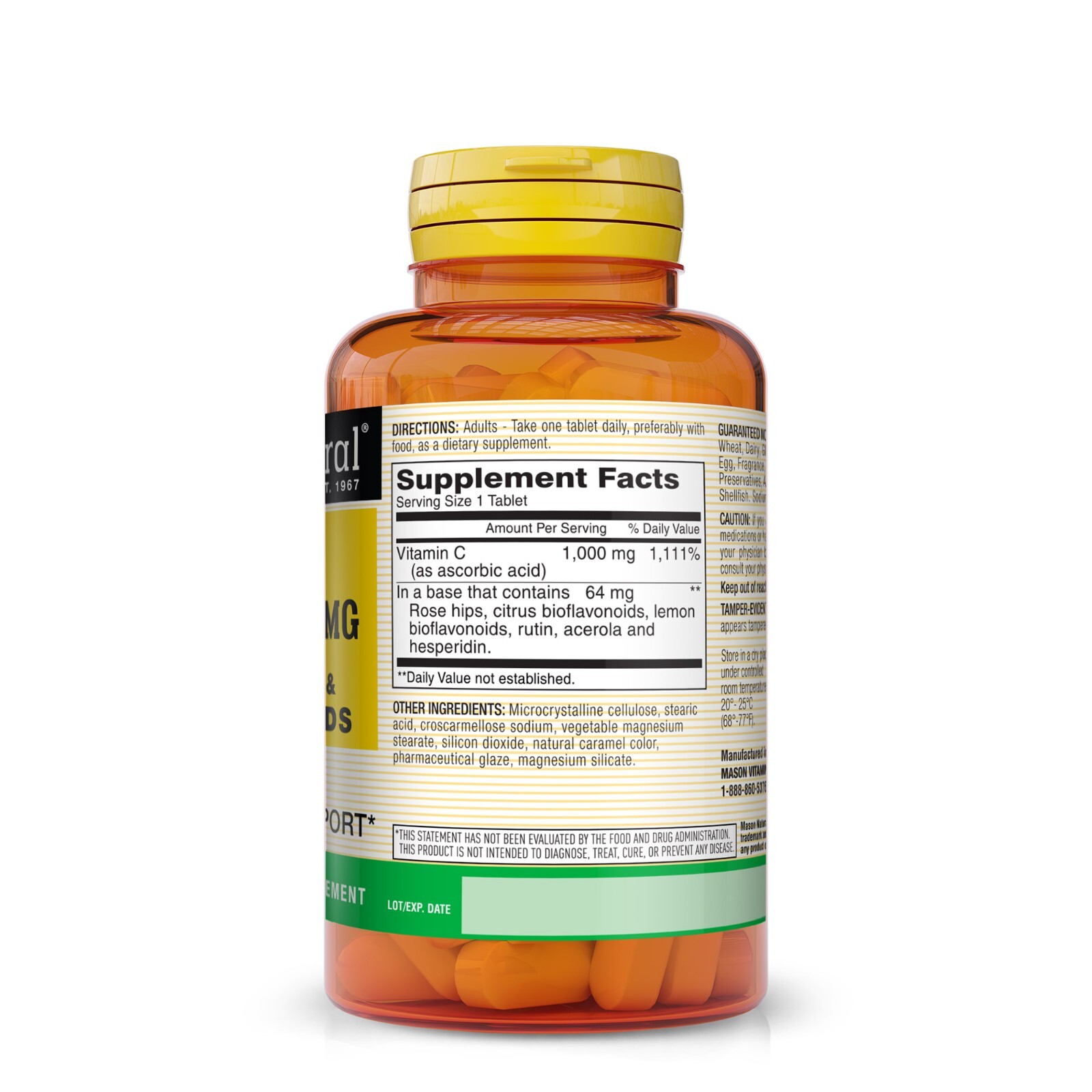 Mason Natural Vitamin C 1,000 mg plus Rose Hips and Bioflavonoids Complex –