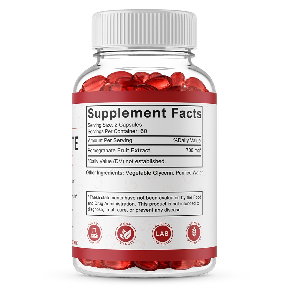 Organic Dietary Supplement, With Pomegranate Fruit Extract 700mg, 30-120 Softgel