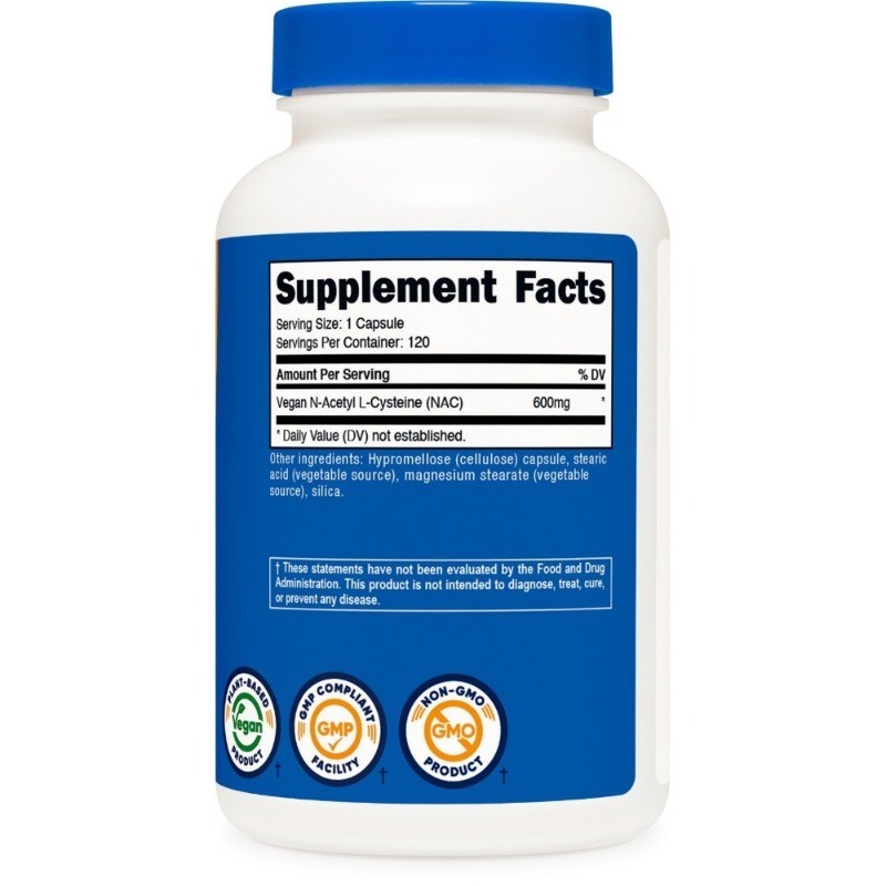 3pack-Nutricost NAC 600mg N-Acetyl L-Cysteine Liver Antioxidant Support 120 Caps