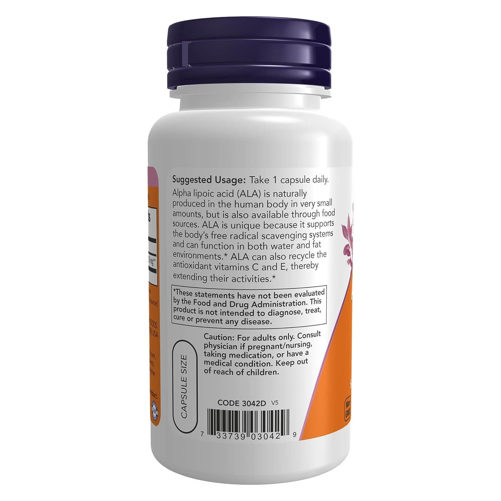 NOW FOODS Alpha Lipoic Acid 250 mg 60 Veg Capsules