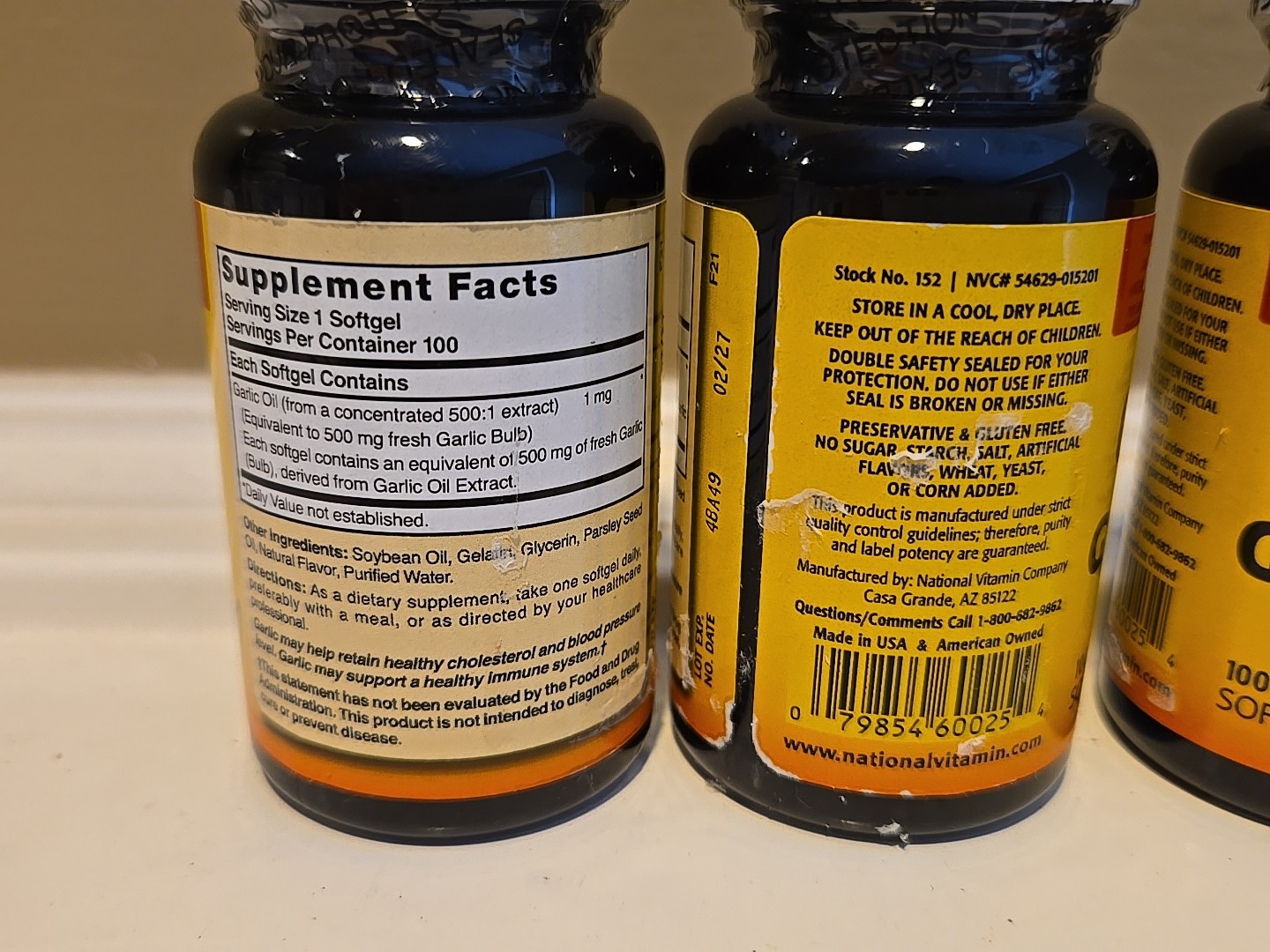 300 ct Nature’s Blend Garlic Oil 500mg 3x 100 softgels * SEALED Exp 2/2027