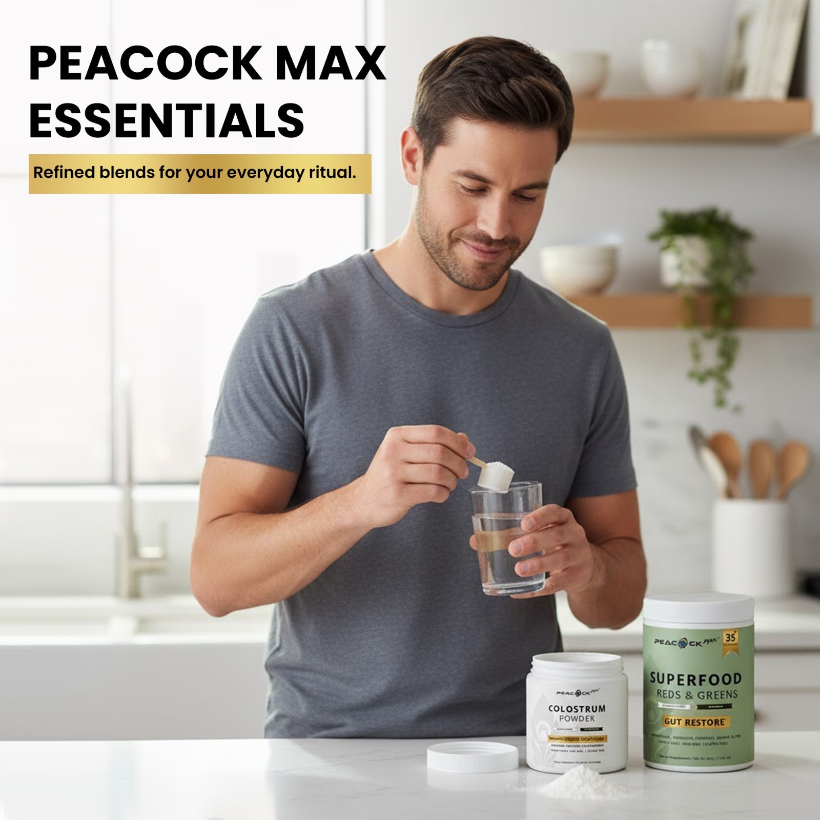 peacock max Superfood Reds & Greens 11.64 oz & Colostrum Powder 60g