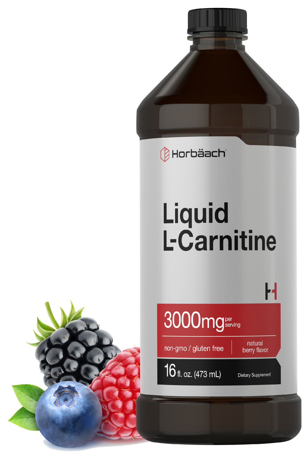 L-Carnitine Liquid 16 oz | 3000 mg | Berry Flavor | Vegetarian | by Horbaach