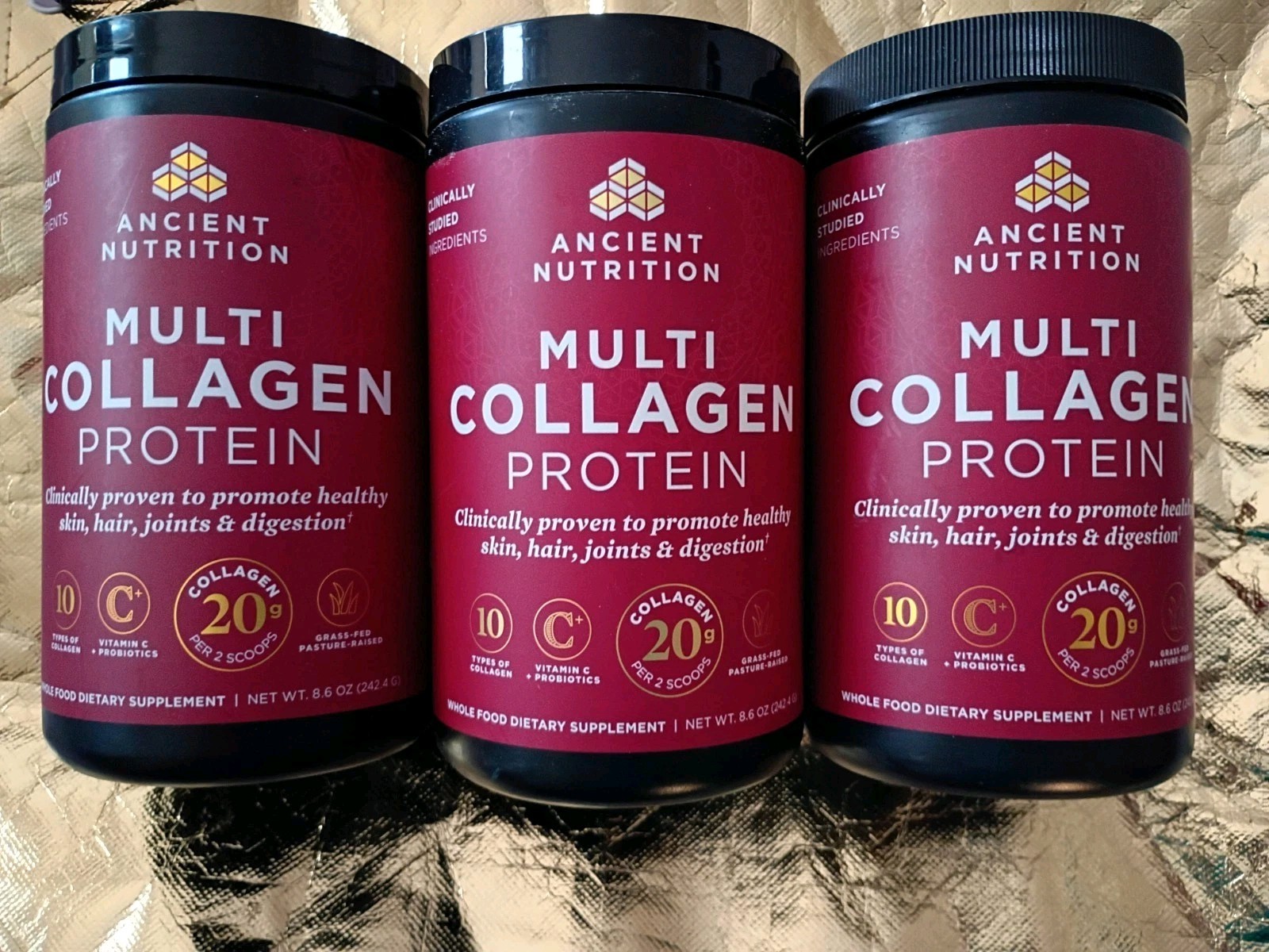 3 Ancient Nutrition Multi Collagen Protein Unflavored Or Vanilla 8.6oz 12/26
