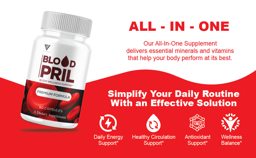 (3 Pack) Blood Pril Blood Health Pills, BloodPril Premium Support (180 Capsules)