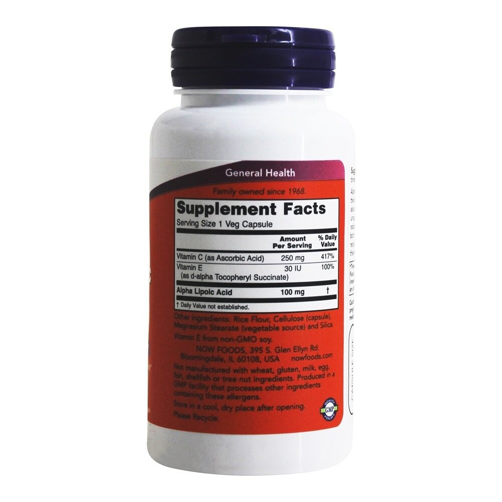 NOW Foods Alpha Lipoic Acid 100 mg., 60 Vegetarian Capsules