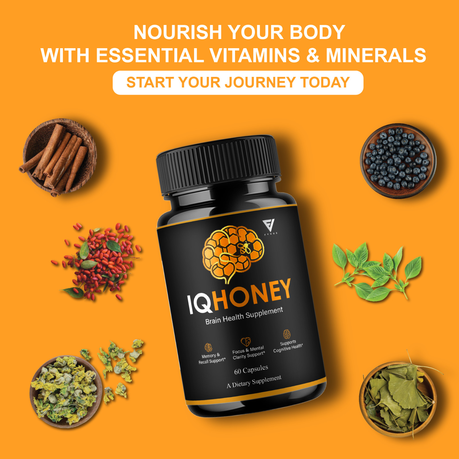IQ Honey Advanced Nootropic, IQHoney Supplement (60 Capsules)