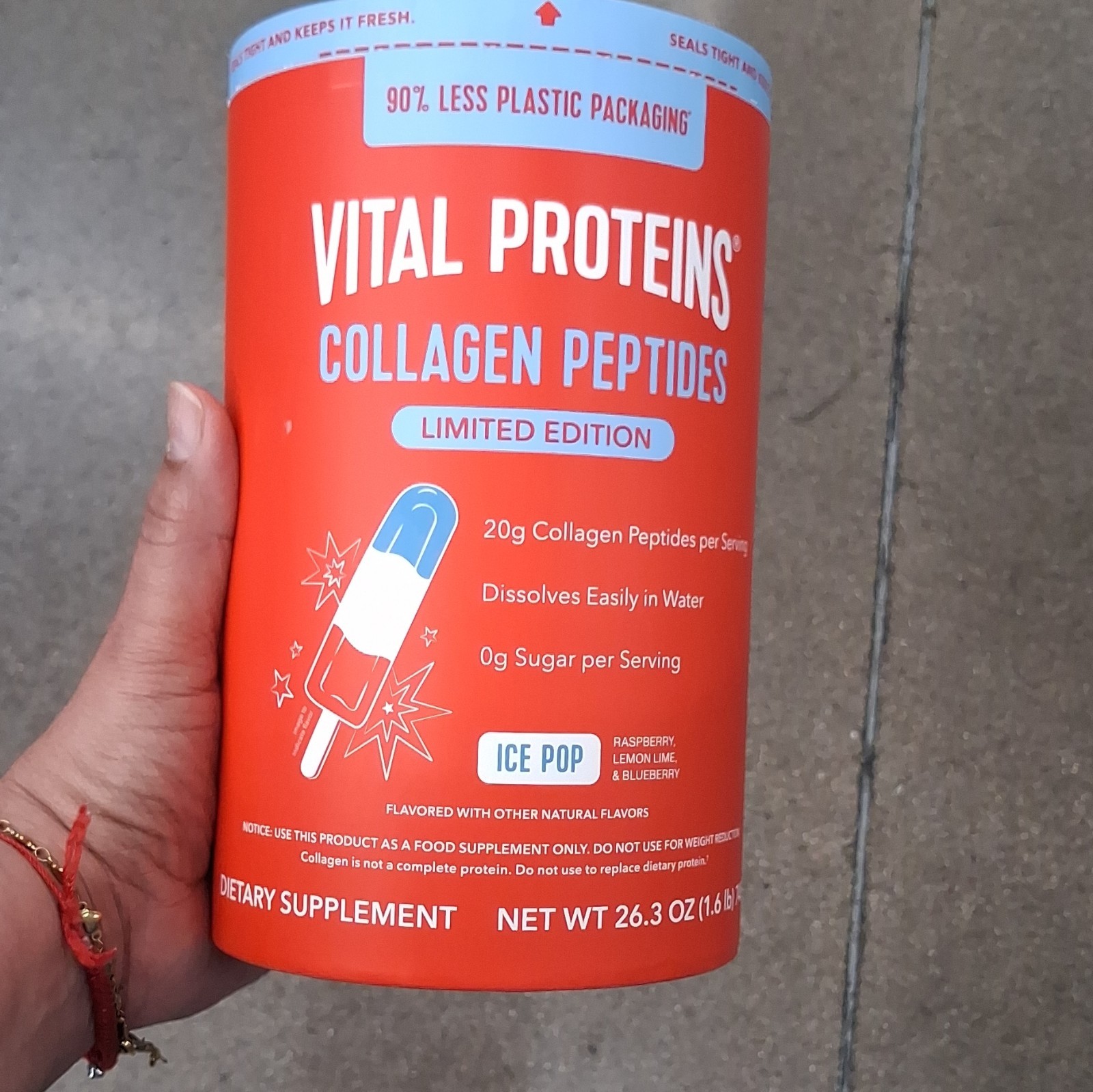 Vital Proteins Collagen Peptides Powder, 0 g Sugar, Ice Pop Flavor, 26.3 oz