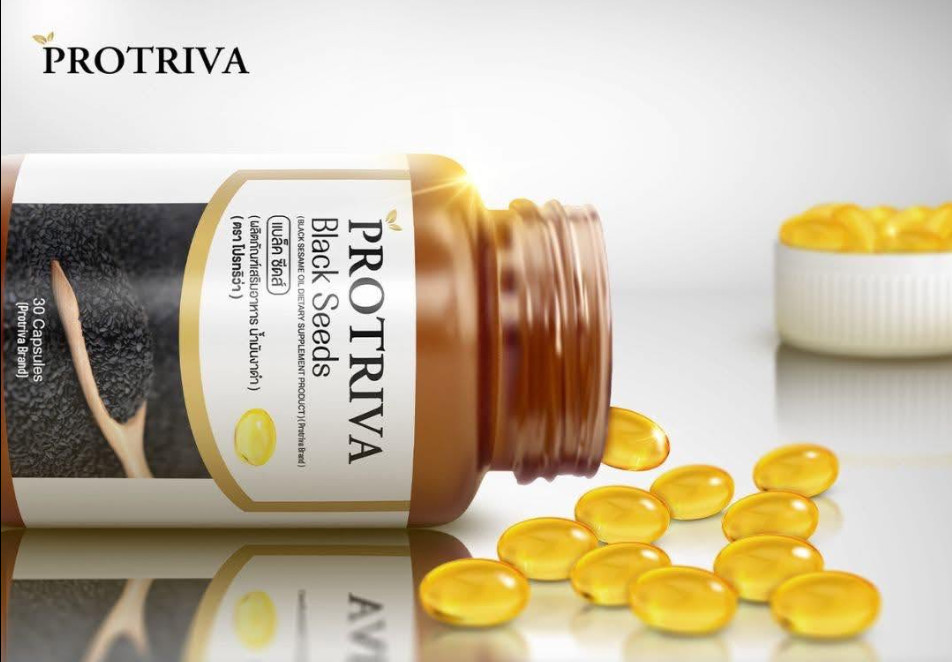 Protriva Black Sesame Seed Oil Cold Pressed Sesamin Extract 30 Capsules 5X packs