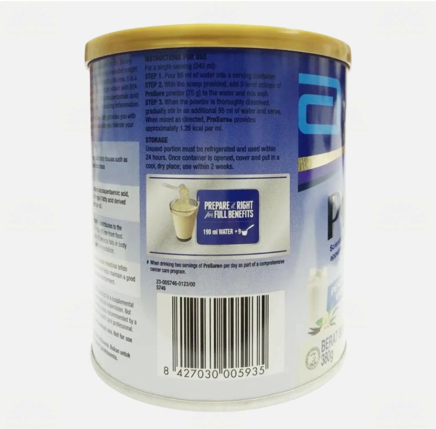 8 X Abbott Pro Sure Vanilla Milk High Protein, Prebiotic & EPA 380g