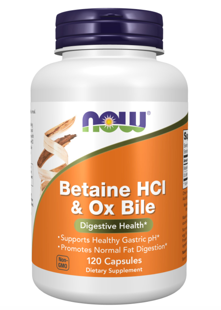 NOW Foods Betaine HCl & Ox Bile 120Caps