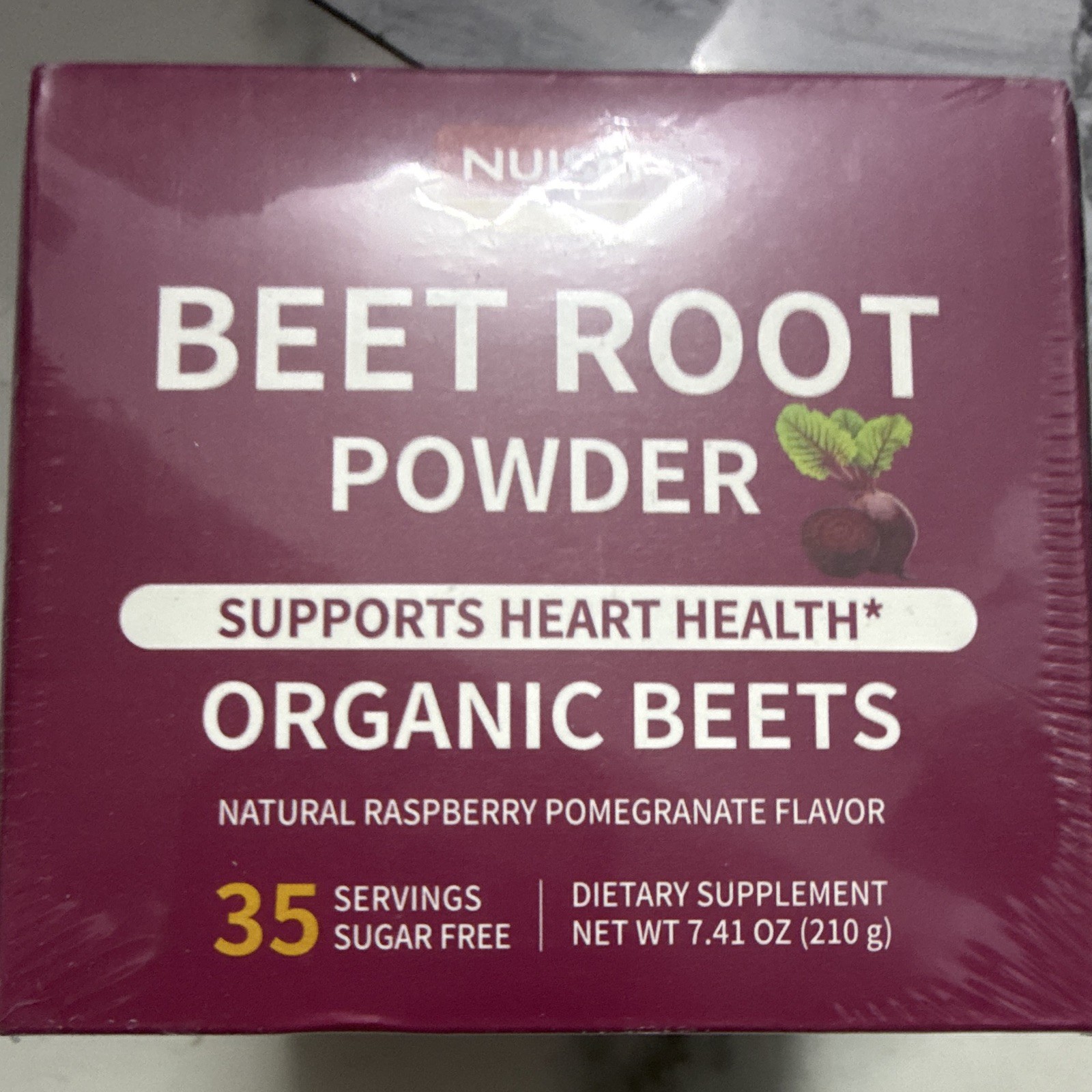 NUISM Beet Root Supplement Powder Natural Raspberry Pomegranate, Sugar Free 210g