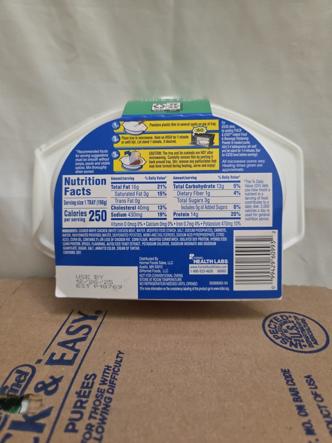 Thick & Easy 60748 Purees Microwave Meal Roasted Chicken Dinner 7.oz (7 Count)