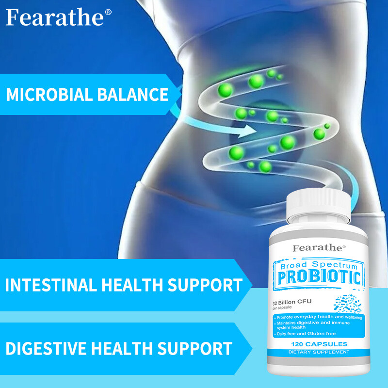 No Gluten Broad Spectrum Probiotic For Digestive 32 Billion Cfu Gut Health