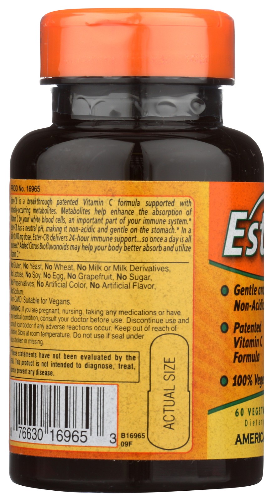 American Health Ester-C 500 Mg Citrus Bioflavonoids 60 Vegetarian 3 Pack