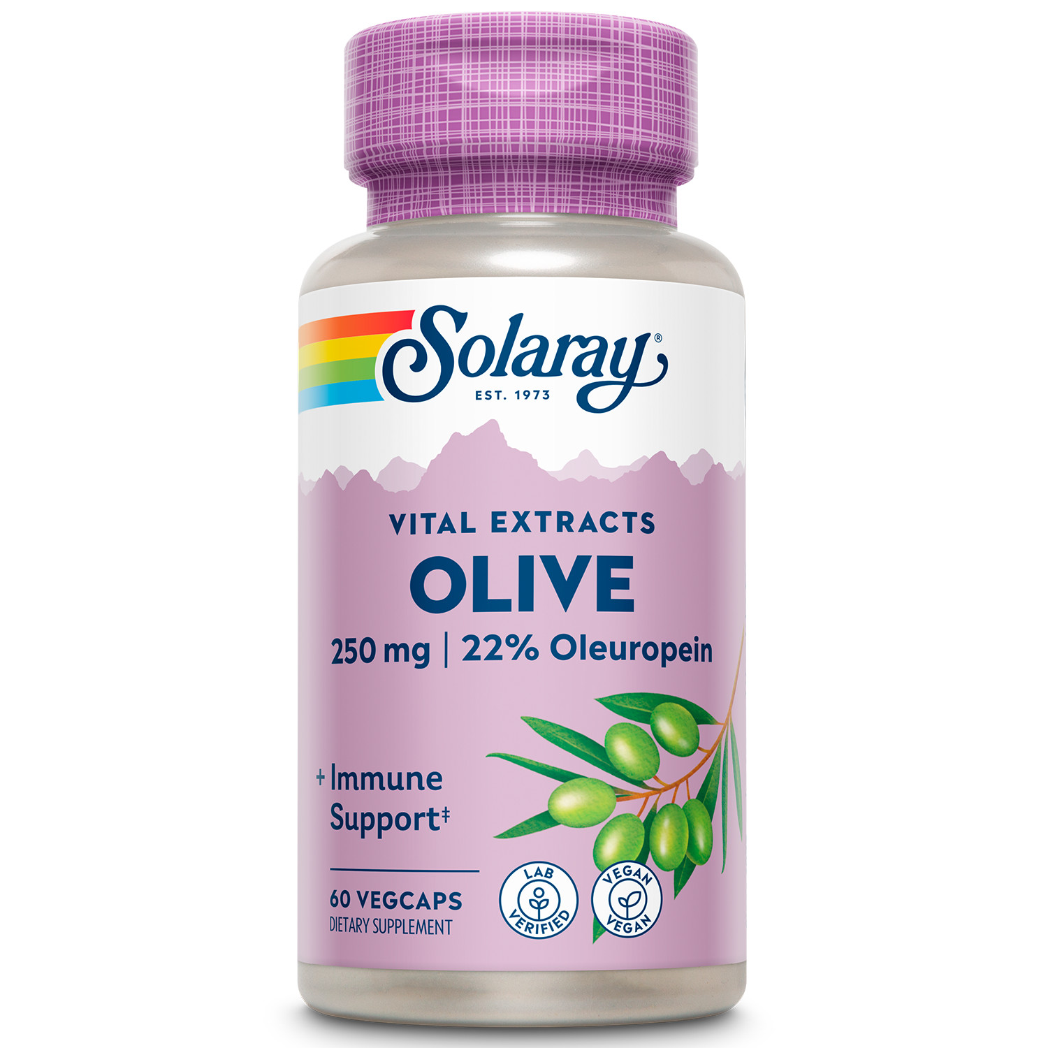 Solaray Guaranteed Potency Olive Leaf Extract, Veg Cap (Btl-Plastic) 250mg |