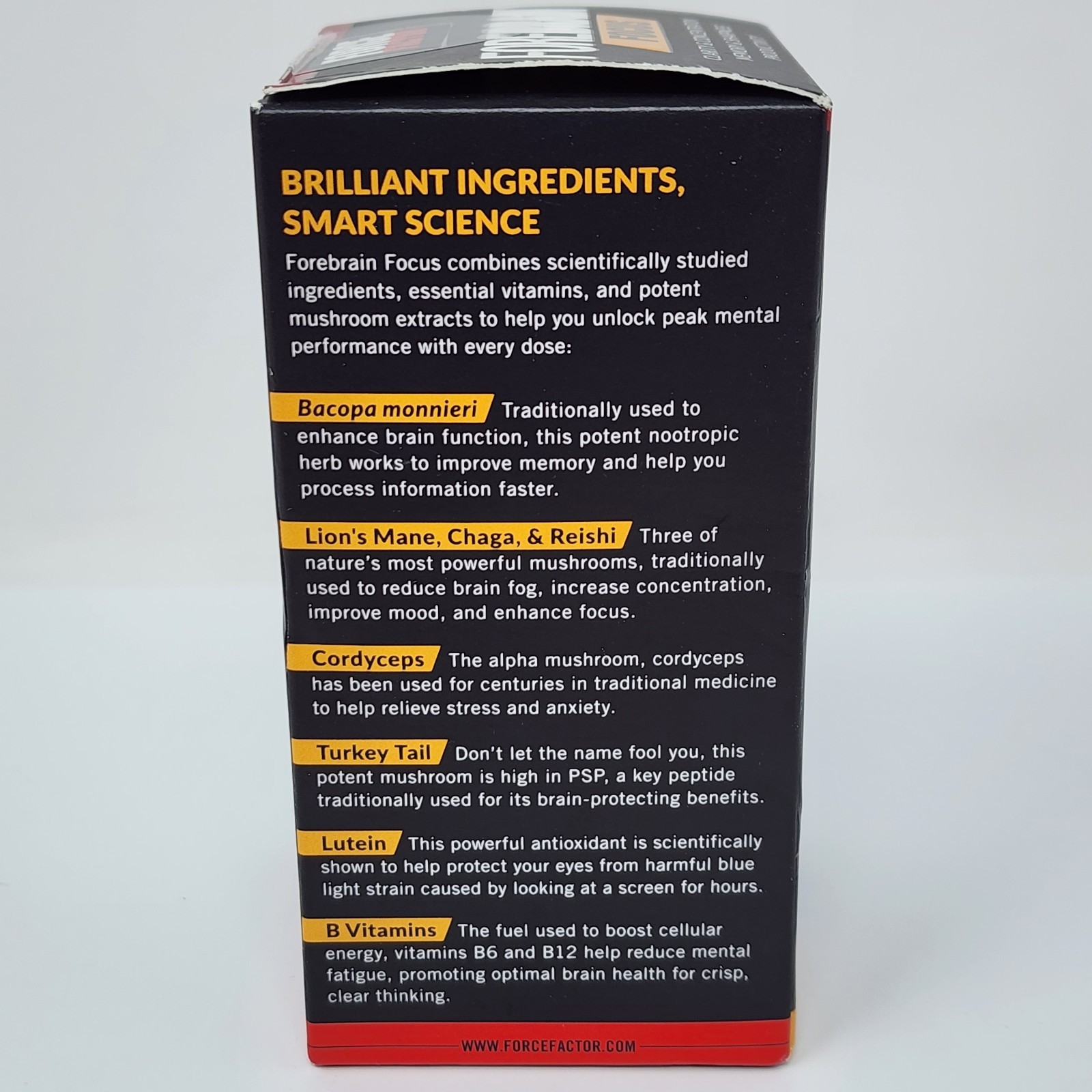 Force Factor Forebrain Focus Dietary Supplement, 60 Capsules Exp 12/2028
