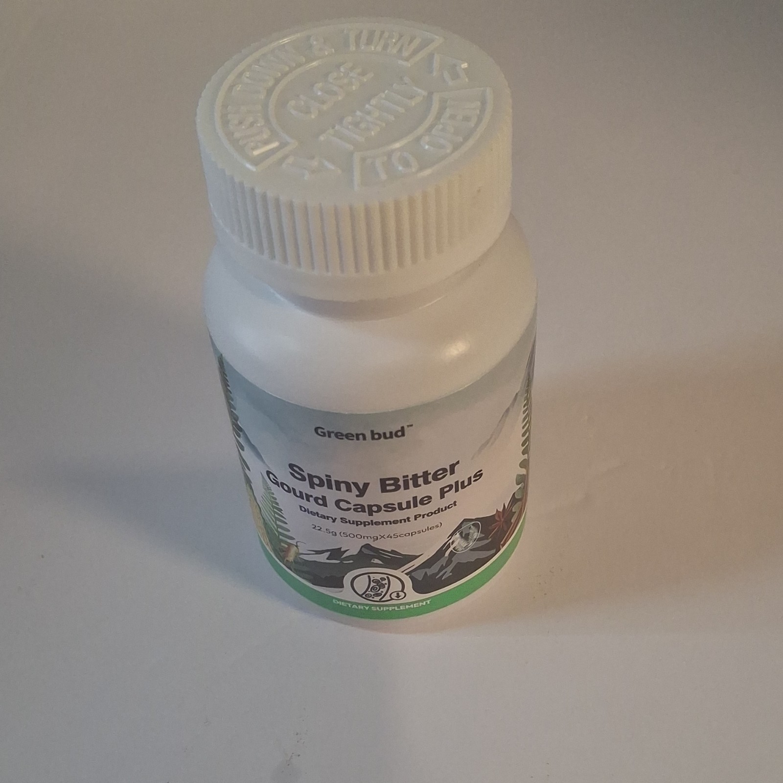 Green bud Spiny Bitter Gourd Dietary Supplement Capsules 500 mg 45 Ct 22.5g
