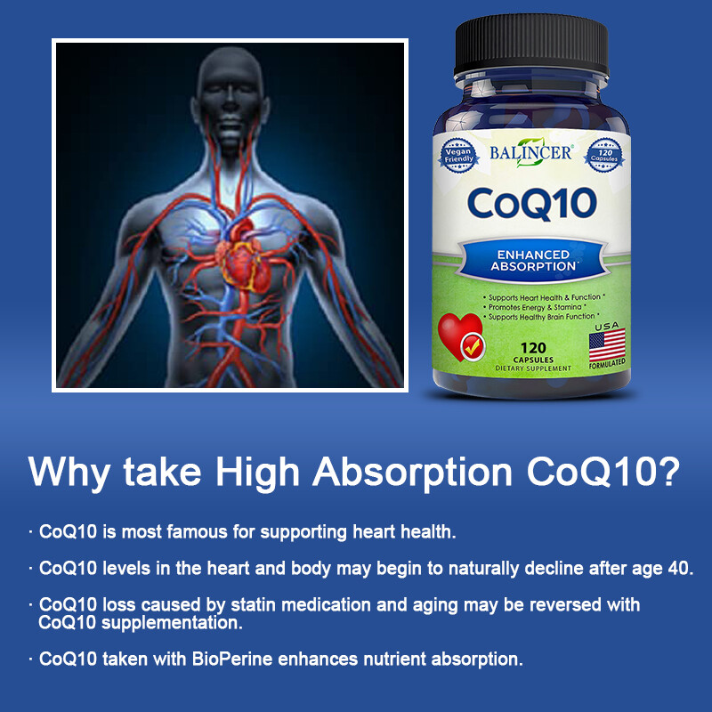 Co Q-10 COQ-10 400mg 120 Capsules Promotes Heart & Cardiovascular Wellness