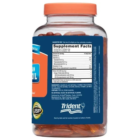 Pure Alaska Omega Wild Salmon Oil 1000mg 210 Softgels 300mg Omega 3 Exp: 11/27