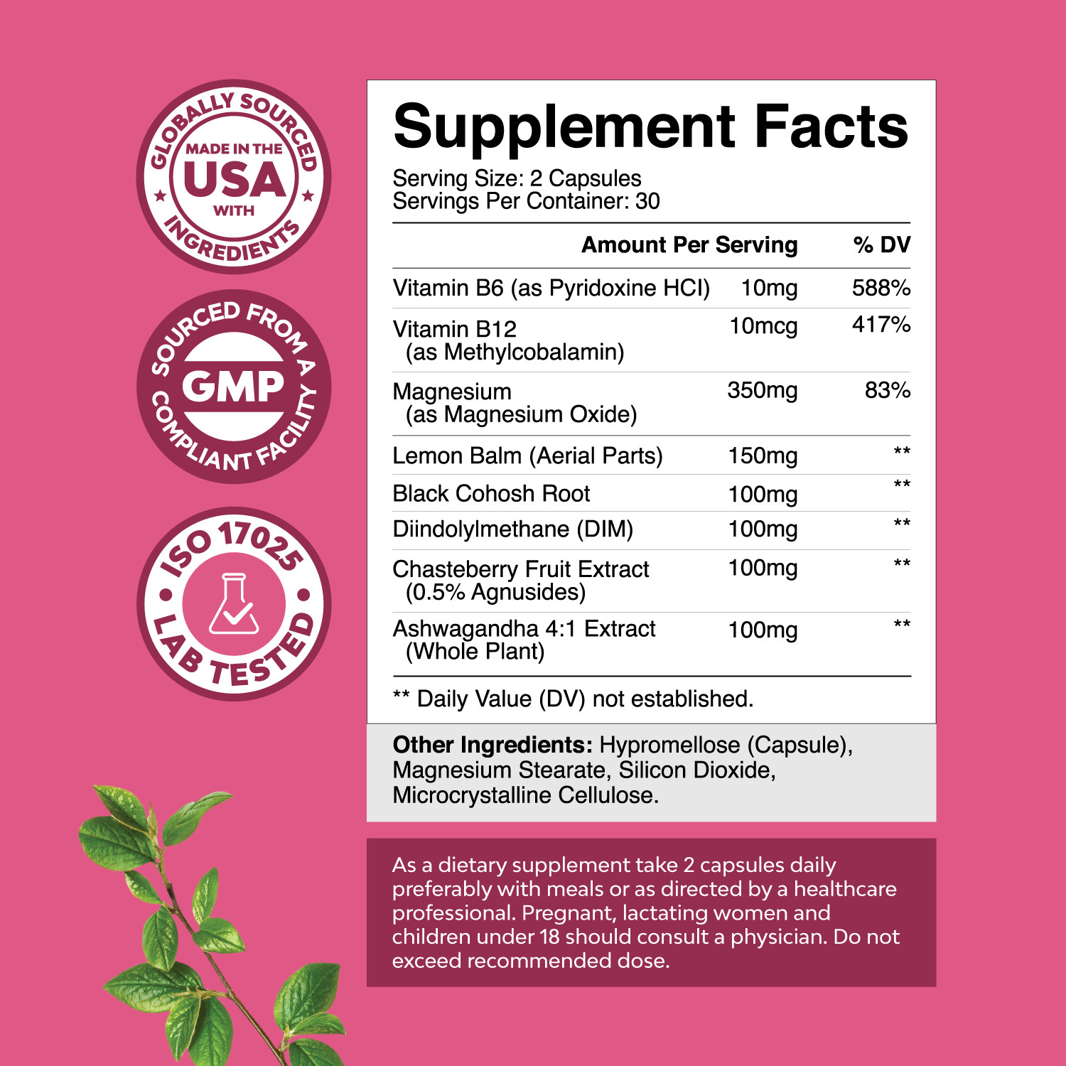 Advanced PMS Support Supplement for Women – Multibenefit PMS Relief Complex 60ct