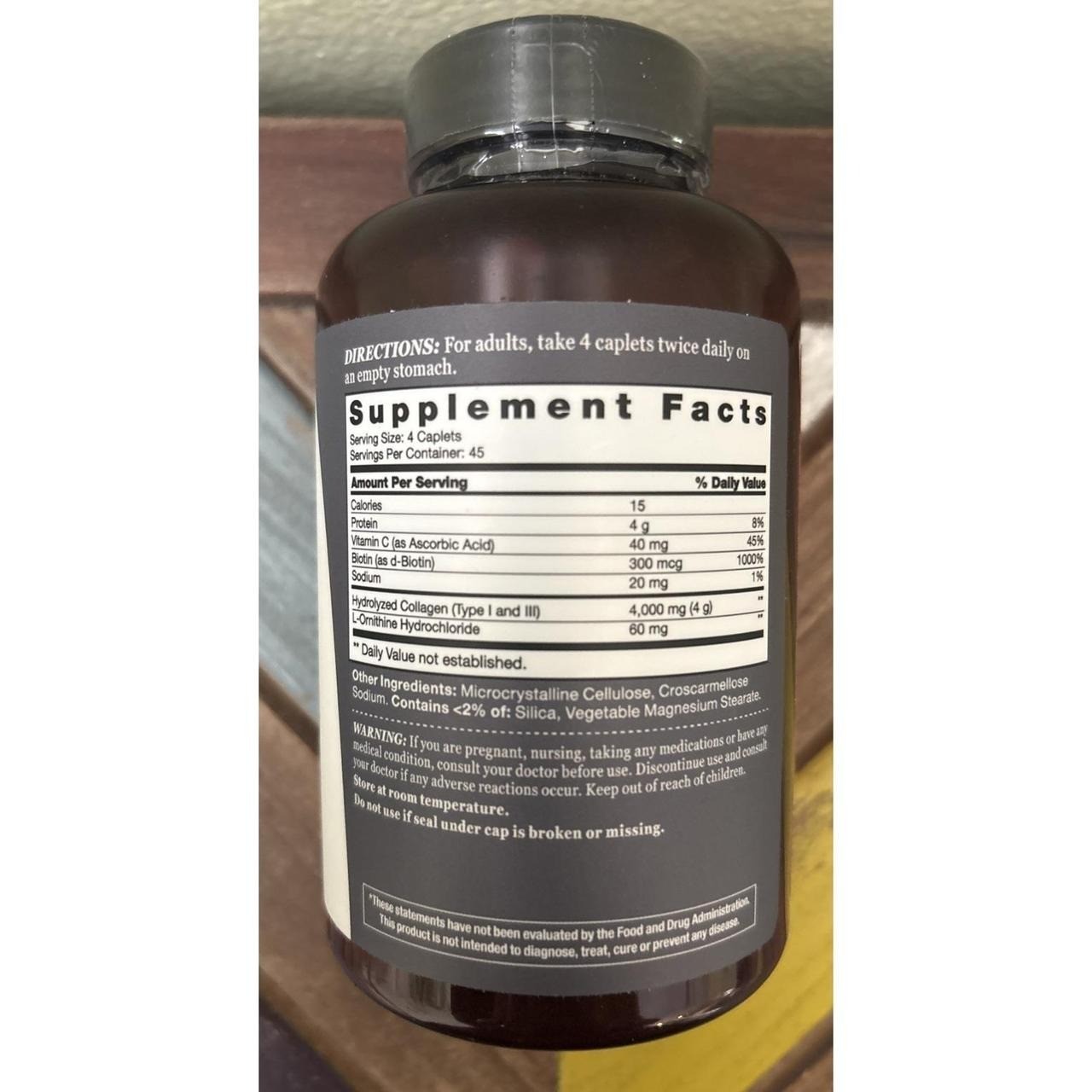Vitamin World Hydrolyzed Collagen Peptides Vit C Biotin Healthy Hair Nail Skin