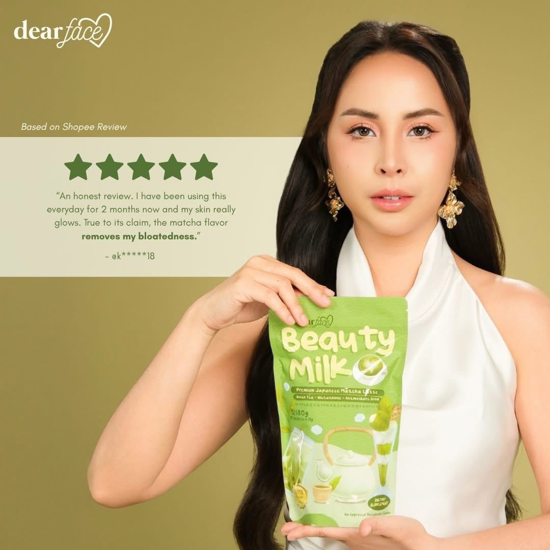 Dear Face Beauty Milk Premium Japanese Matcha Latte Powder Antioxidant Drink