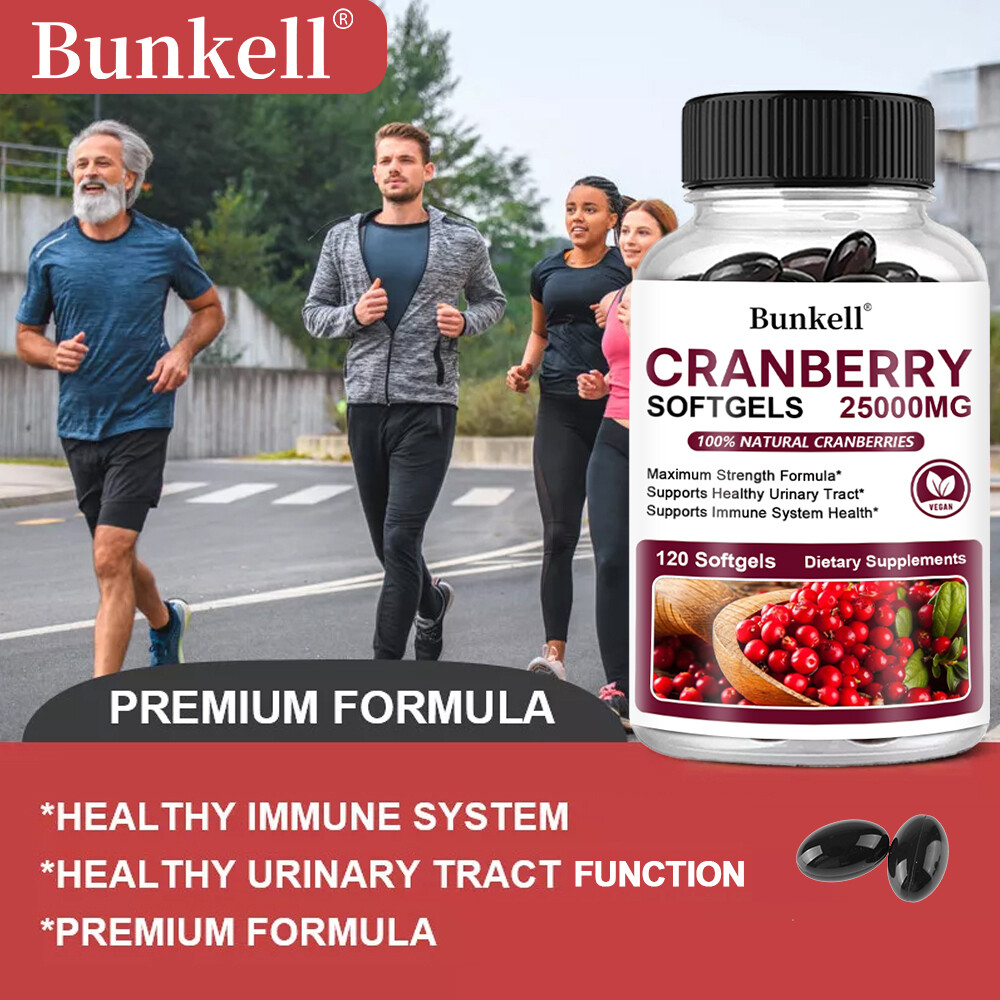 Cranberry Softgels | Maximum Strength | 25,000 mg + Vitamin C