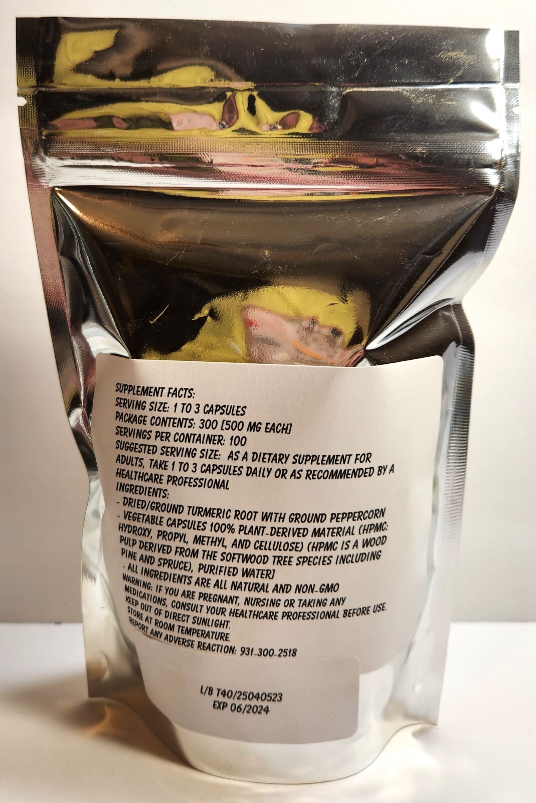 Ground Turmeric Root Powder w/Ground Peppercorn Capsules – MADE FRESH ON DEMAND!