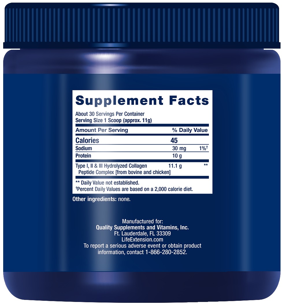 Life Extension Collagen Peptides for Skin & Joints 12 Oz Jar
