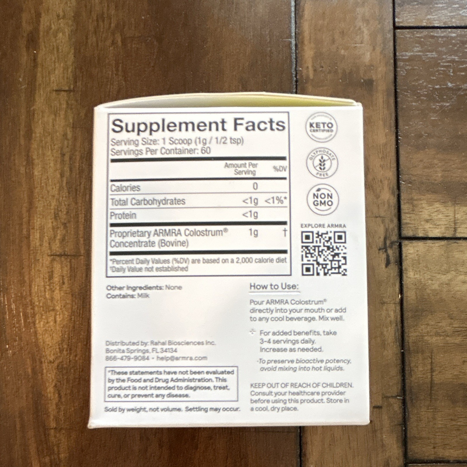ARMRA Colostrum Health Revival Unflavored Powder 2.1 oz 60 Servings Exp 01/2028