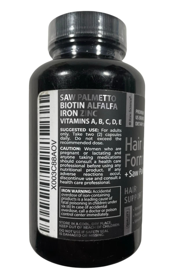 Raw Science Hair Growth Formula -Promotes Hair Growth -700 mg – 60 caps -Ex 5/27