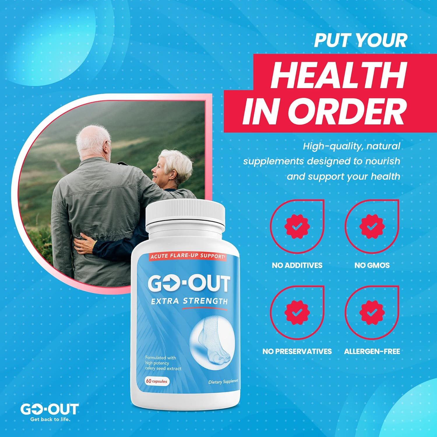 Highland Laboratories Go-Out Extra Strength,Acute Flare-Up Support,60 Caps