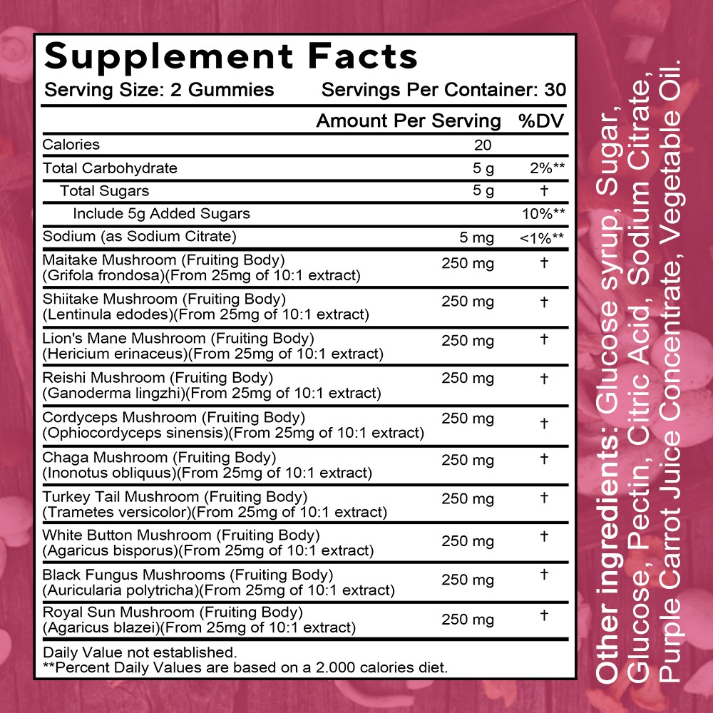 10-in-1 Herb Complex Gummies | For Brain & Immune Health Support, 60 Chews
