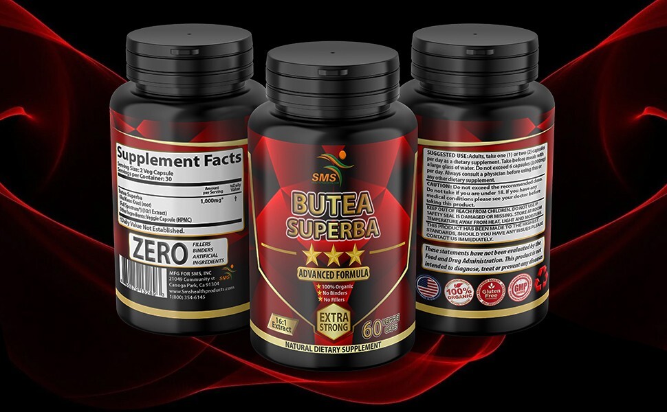 Butea Superba Pills Red Kwao Krua 1000mg DAILY Mens Health ORGANIC 120 CAPS