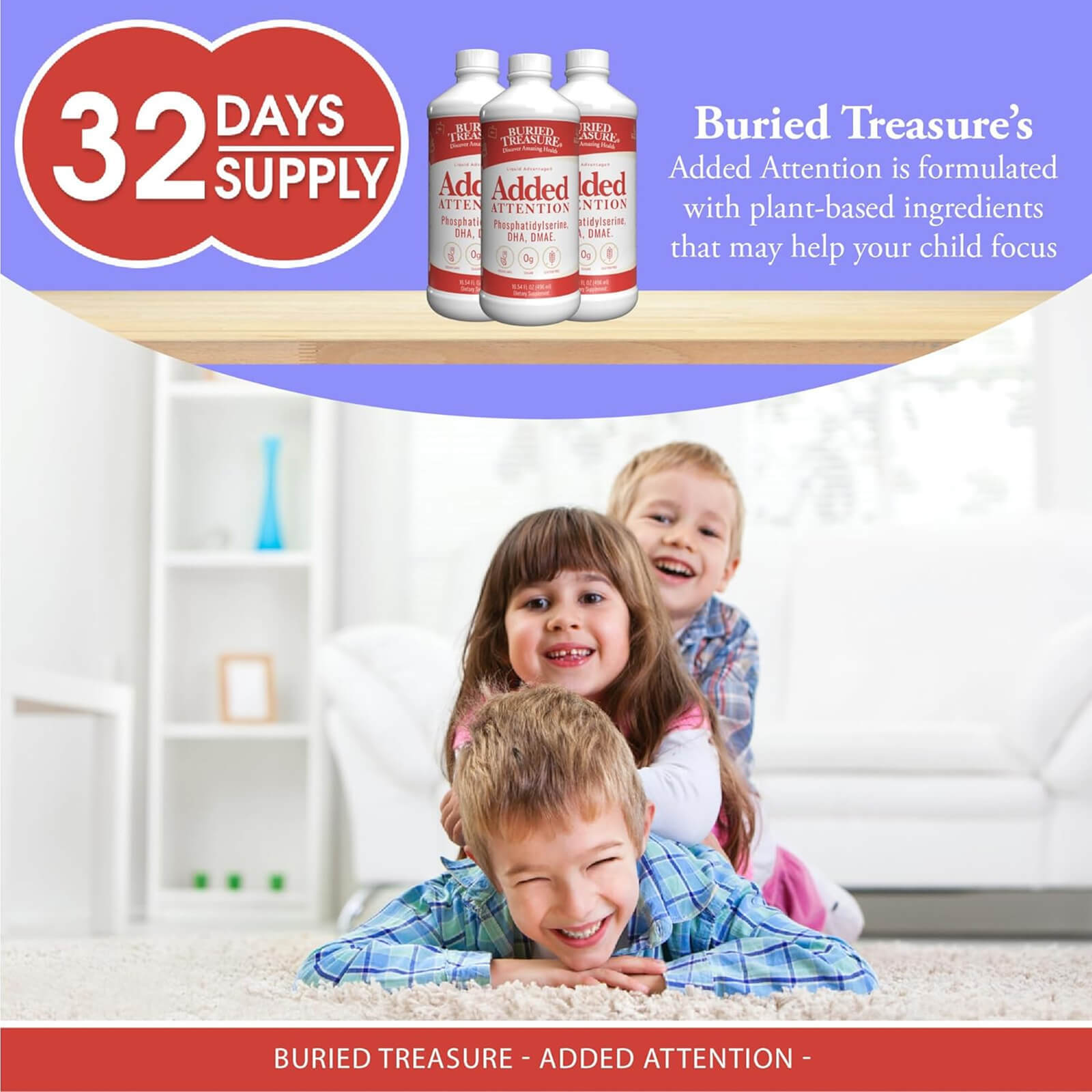 Buried Treasure Added Attention 16 fl oz Brain Health MADE IN USA FREEE SHIP