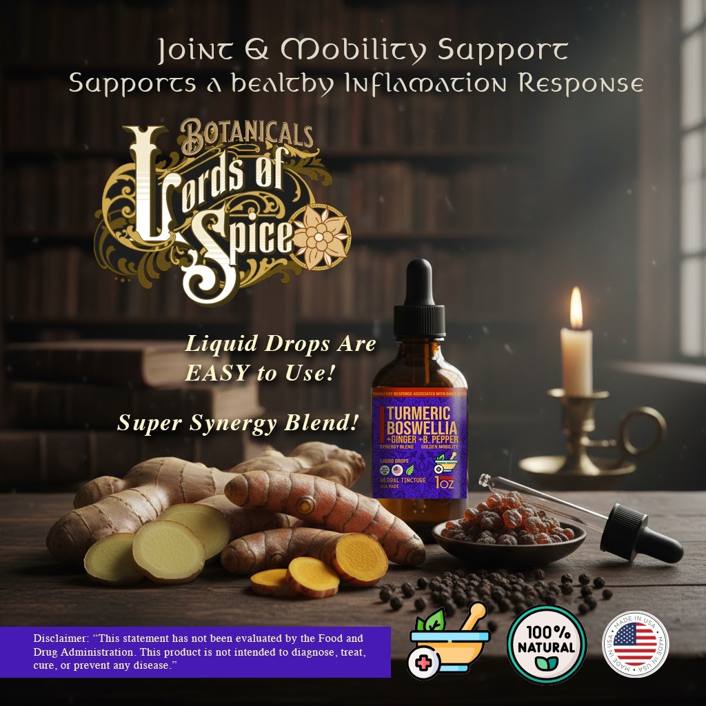 Joint & Mobility EASY Drops Turmeric Boswellia Ginger Tincture 1:3 Potency USA