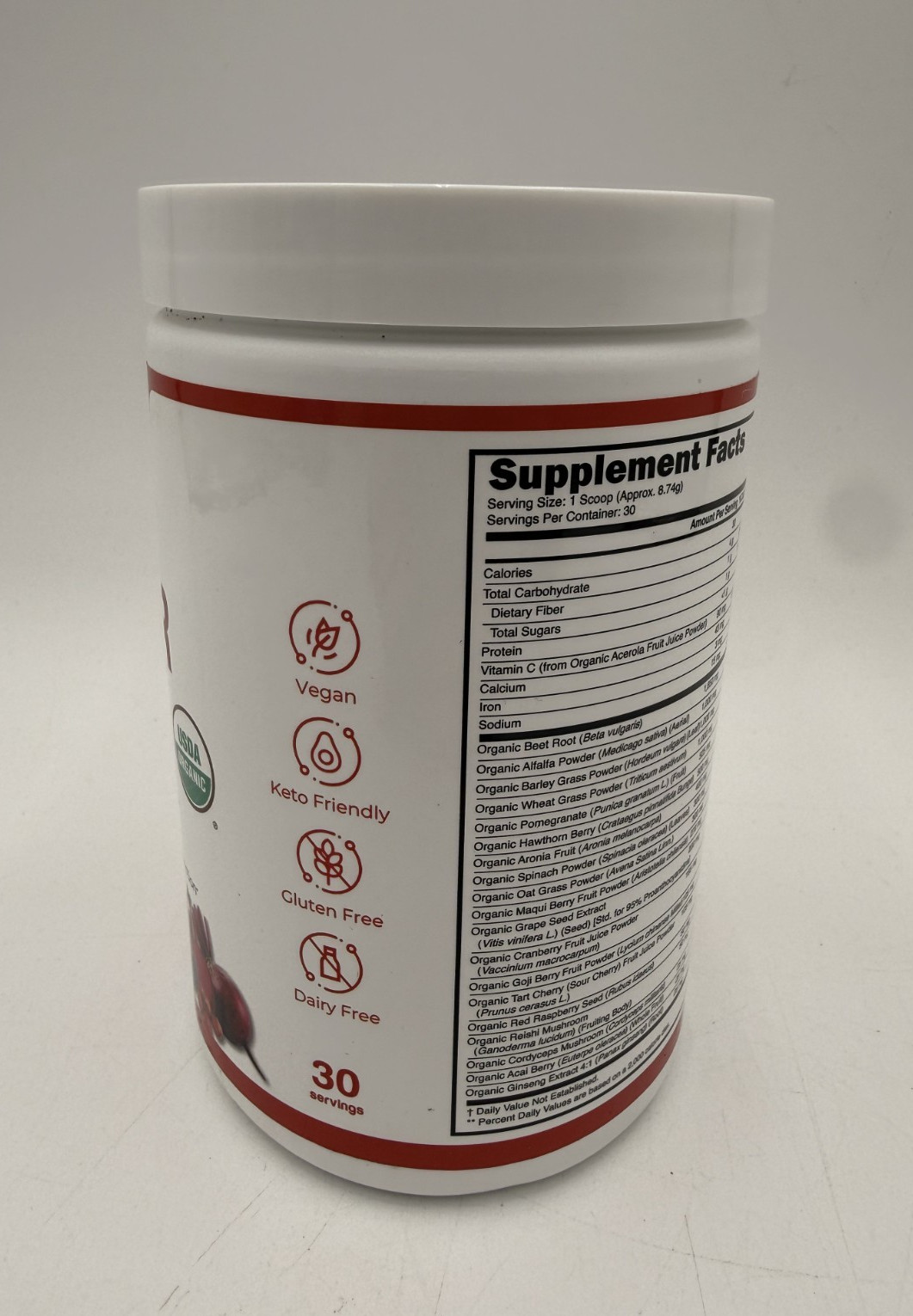 LiveGood Organic Super Reds Cardiovascular Power Supplement, 9.25oz, EXP: 2028