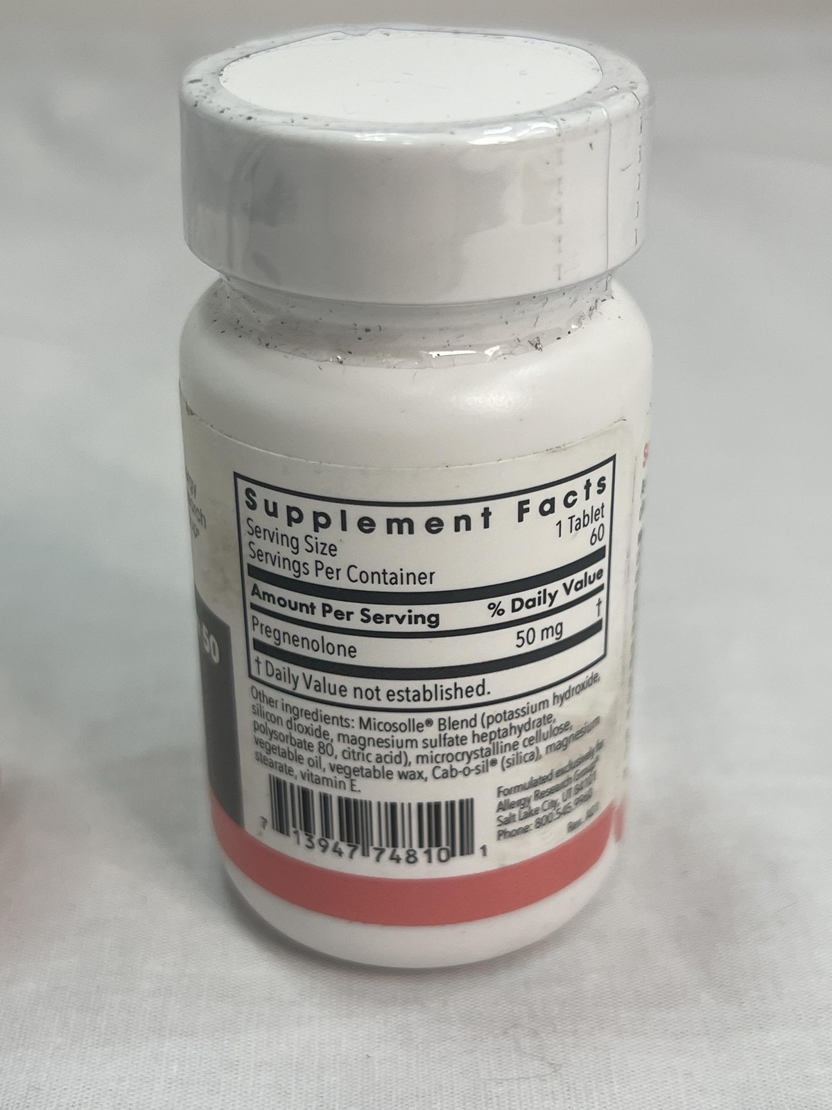 Allergy Research Group Pregnenolone 50 Micronized 60 Tabs Exp 06/27 New