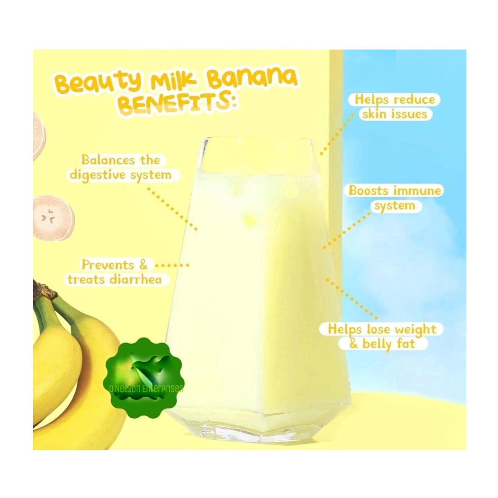 Premium Japanese Banana Beauty Milk – 10 Sachets x 18g, Skin Hydration & Glow