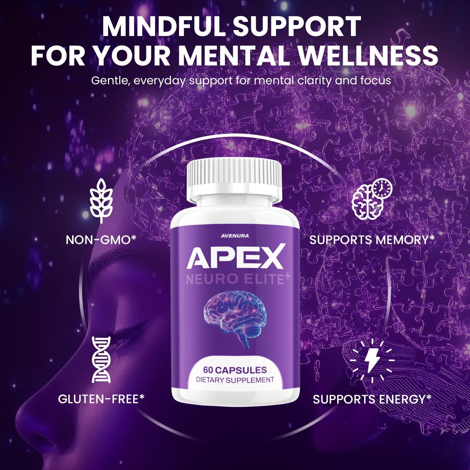 (3 Pack) Apex Neuro Elite Capsules – ApexNeuro Elite Natural Blend Memory Focus