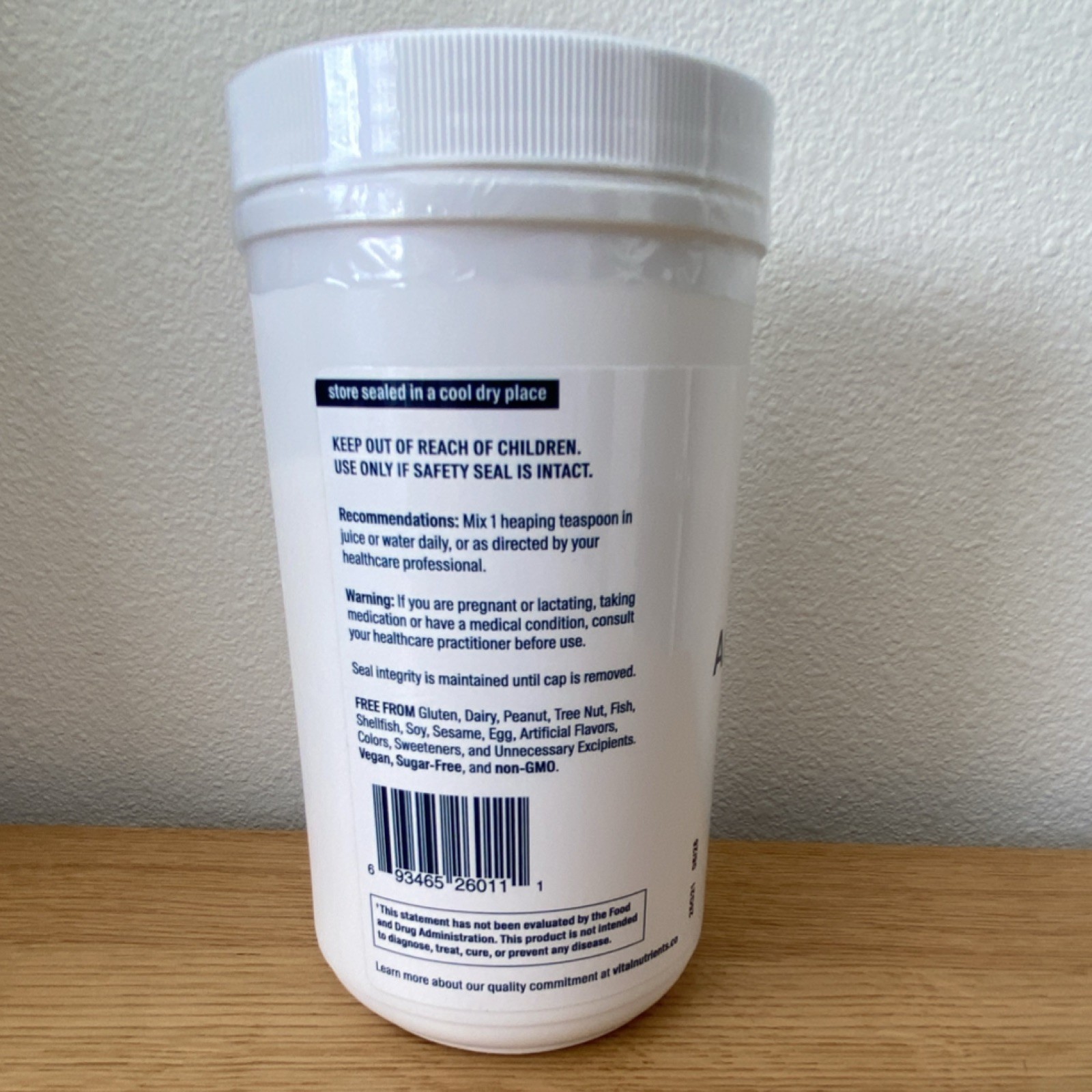 Vital Nutrients Arabinogalactan Powder 300g Gastrointestinal & Immune Support V…