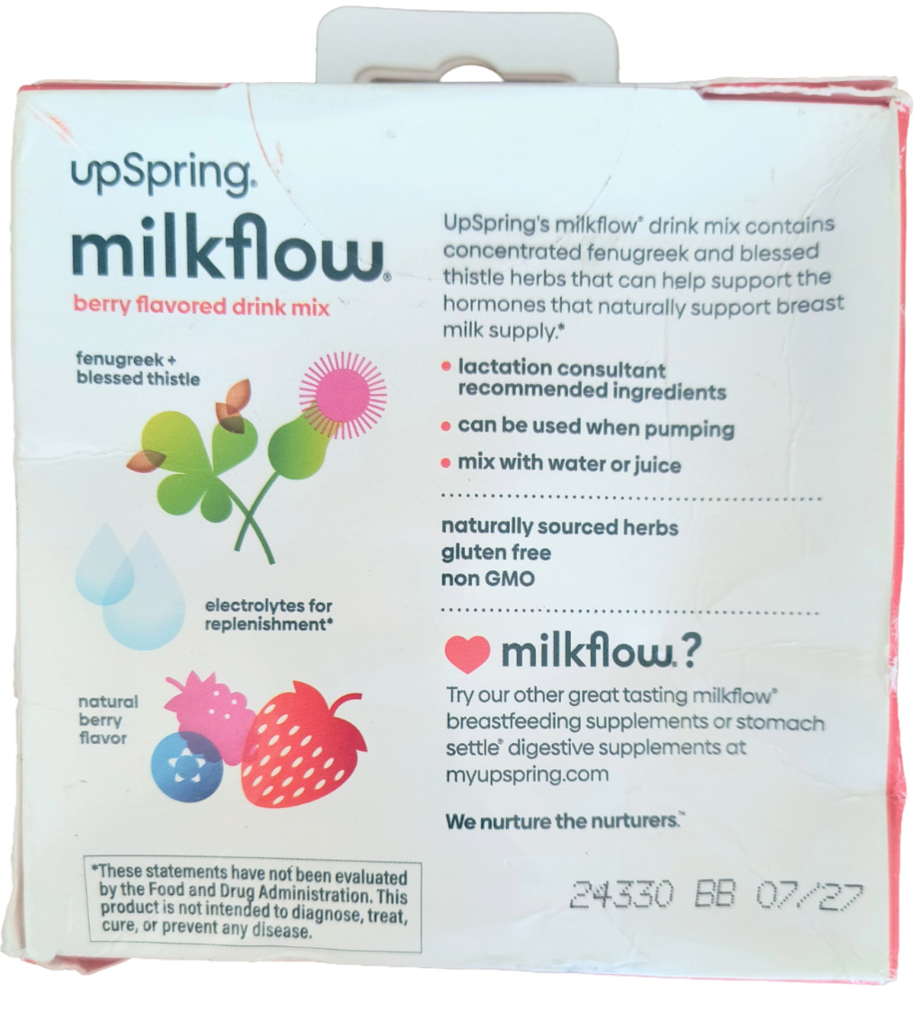 Up Spring Milkflow Drink Mix Berry Electrolytes 16 ct exp 7/27