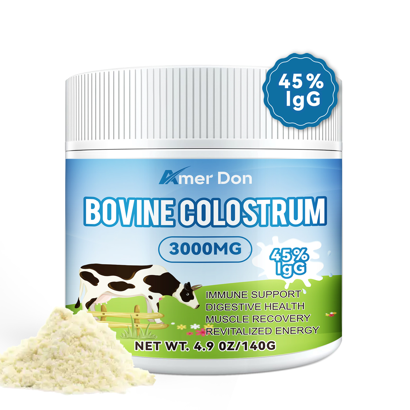 Bovine Colostrum Supplement ,C Lactoferrin,Healthy Immune Response: 45% IgG
