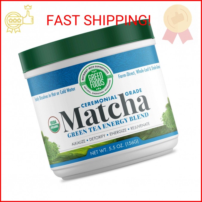 Green Foods Organic Ceremonial Grade Matcha Green Tea from Japan 5.5oz