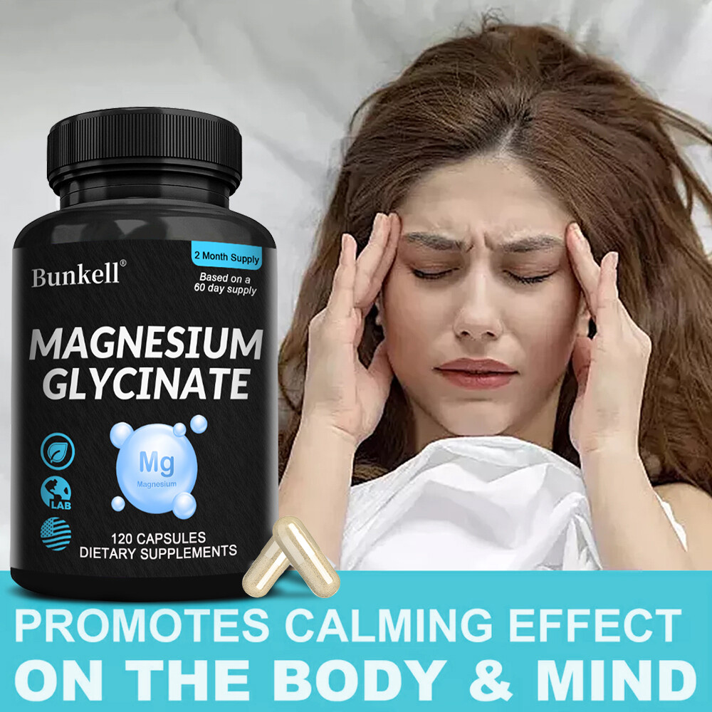 Magnesium Glycinate Capsules 1040mg High Absorption Chelated by Bunkell
