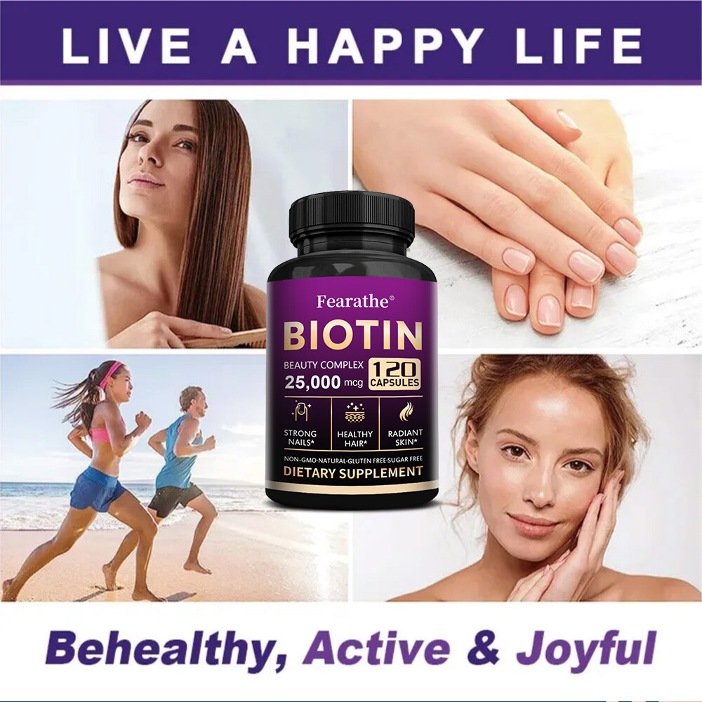 Biotin Beauty Complex 25 000 mcg Maximum Strength Hair Skin and Nails Health