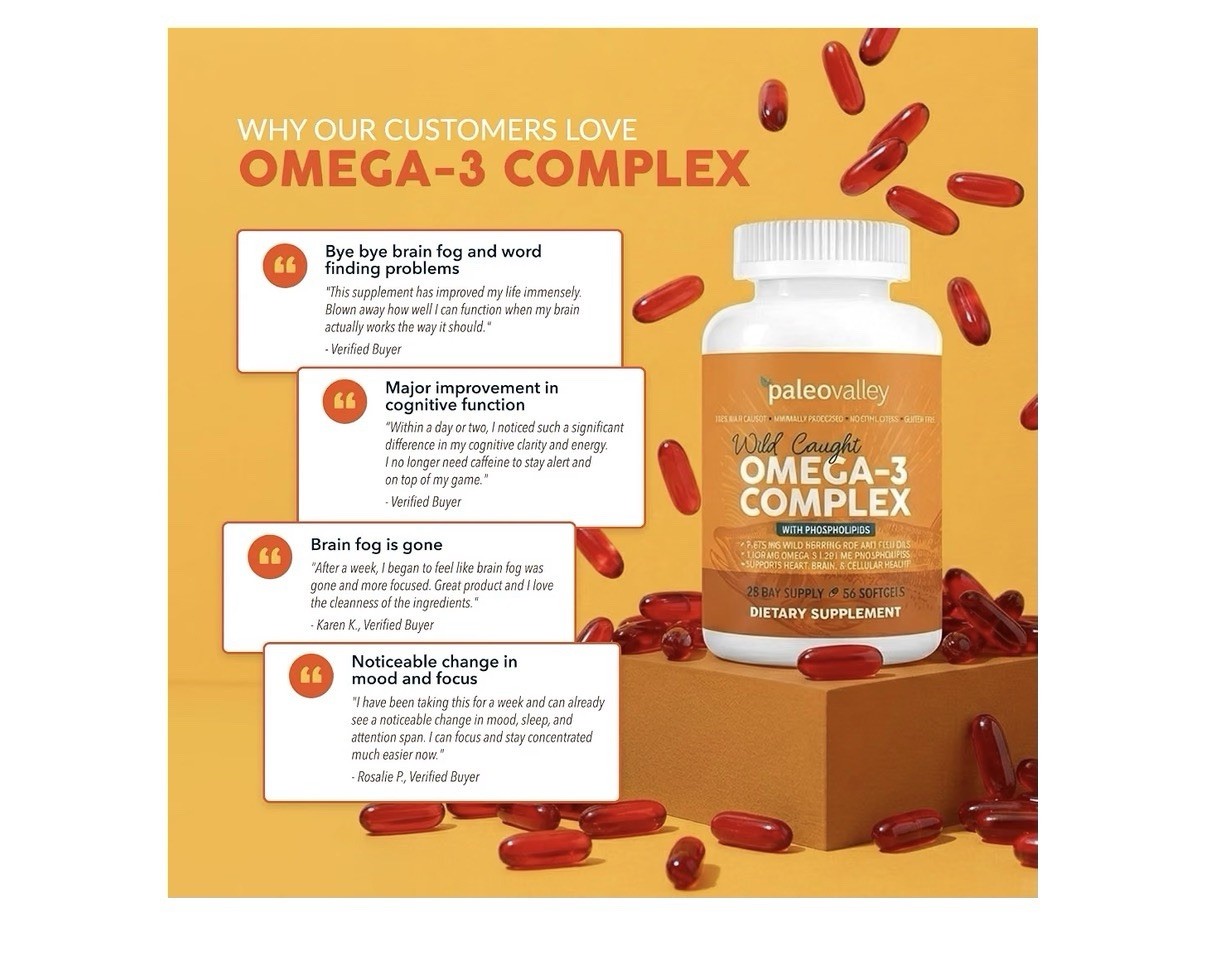 Paleovalley Omega-3 Complex With Phosphorus Wild Caught Fish Oil 56 Softgels