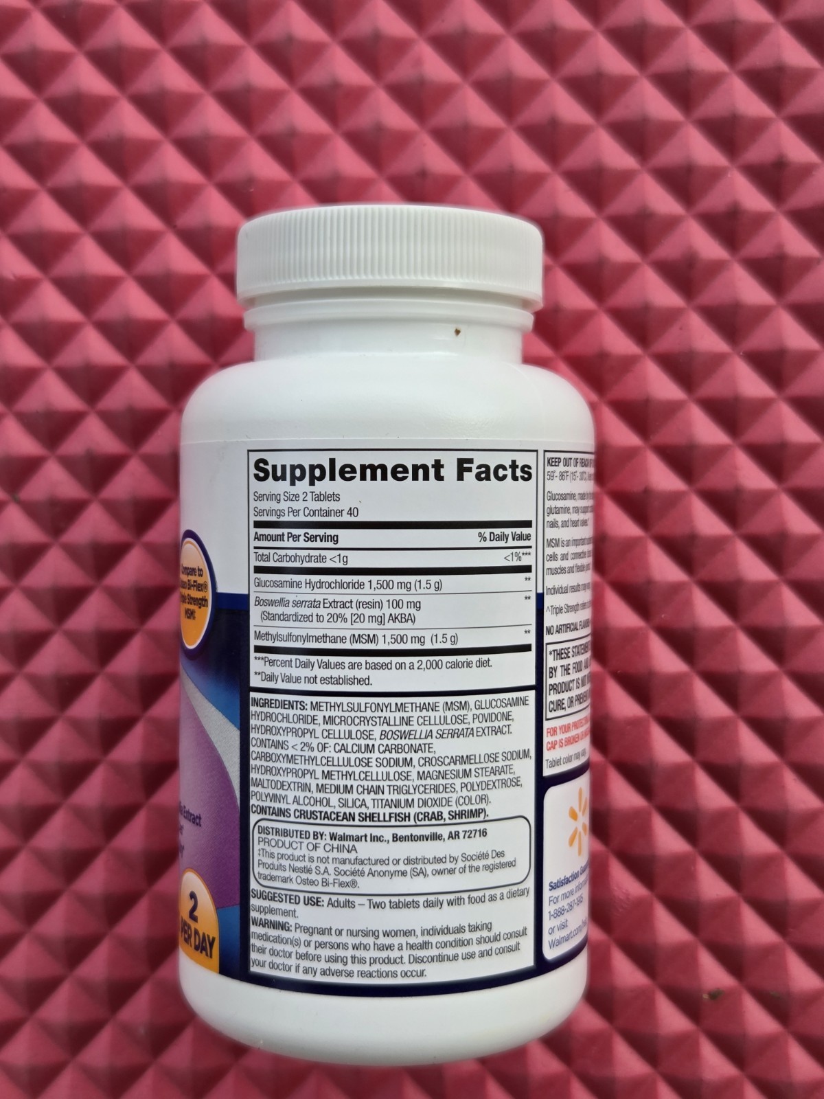 Equate Glucosamine HCI & MSM Dietary Supplement 80 Count Joint Health & Support