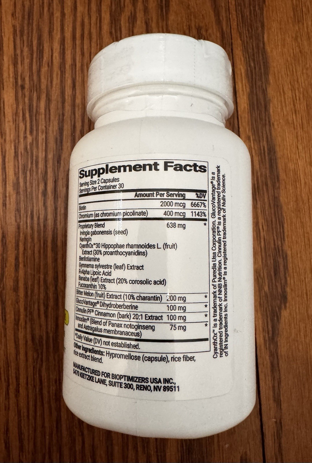 BiOptimizers Berberine Breakthrough Glucovantage 60 Veggie Caps Exp 02/2028